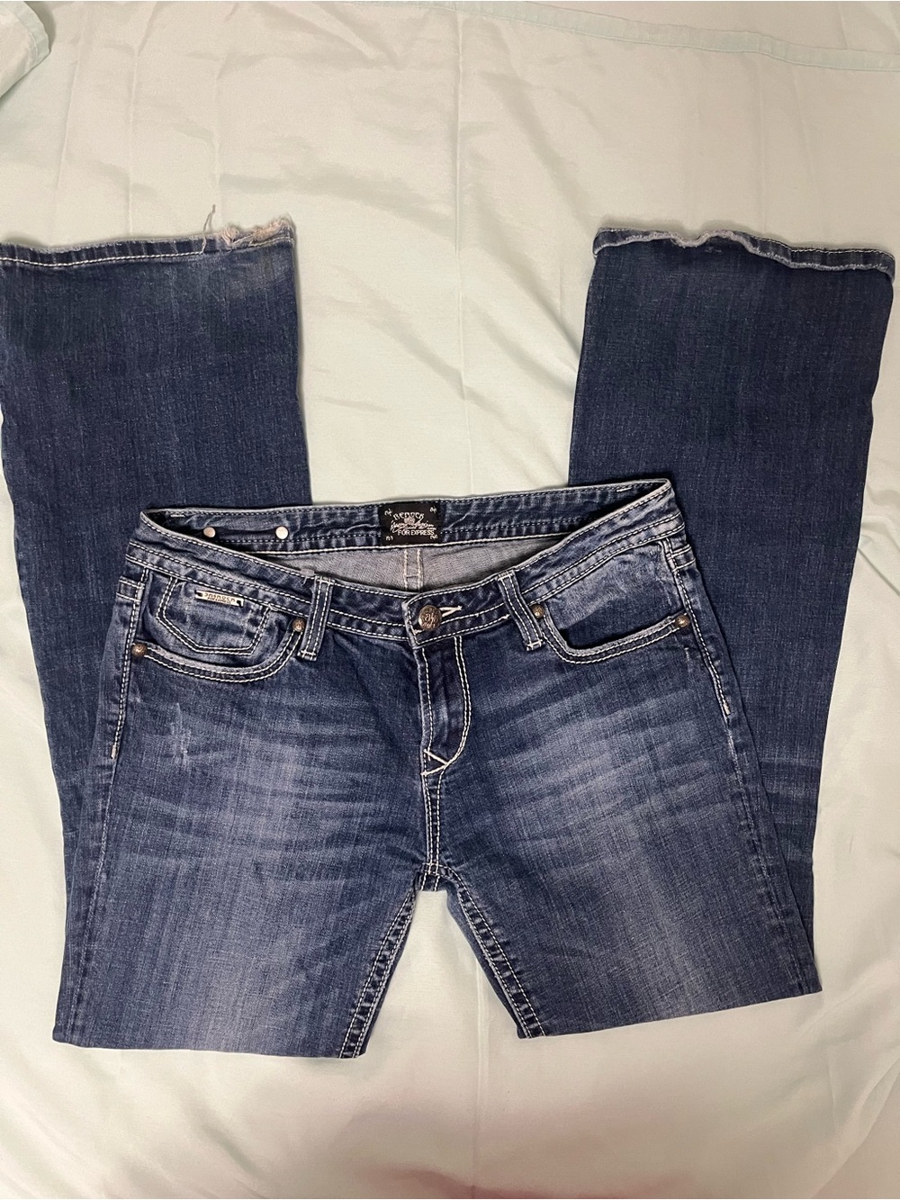 Women’s Dark Blue Bootcut Jeans - Classic Mid-Rise Fit
